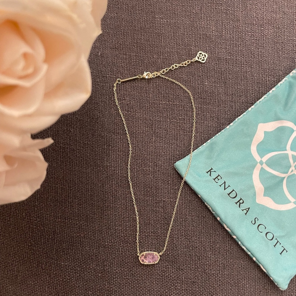 Kendra Scott Elisa Silver Pendant Necklace In Amethyst